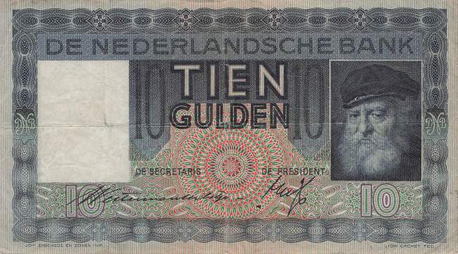 10 Gulden p49 19 9 1936 VF
